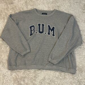 Vintage B.U.M. Heather Gray Crew Neck Sweater